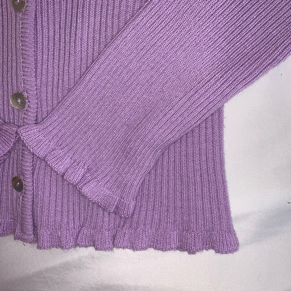 Lettuce Hem Lavender Cardigan - Picture 4 of 6